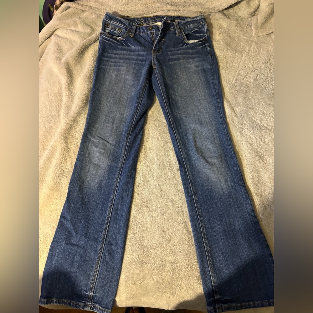 Y2K Low-rise Flared Jeans With Embroidered Back Pockets